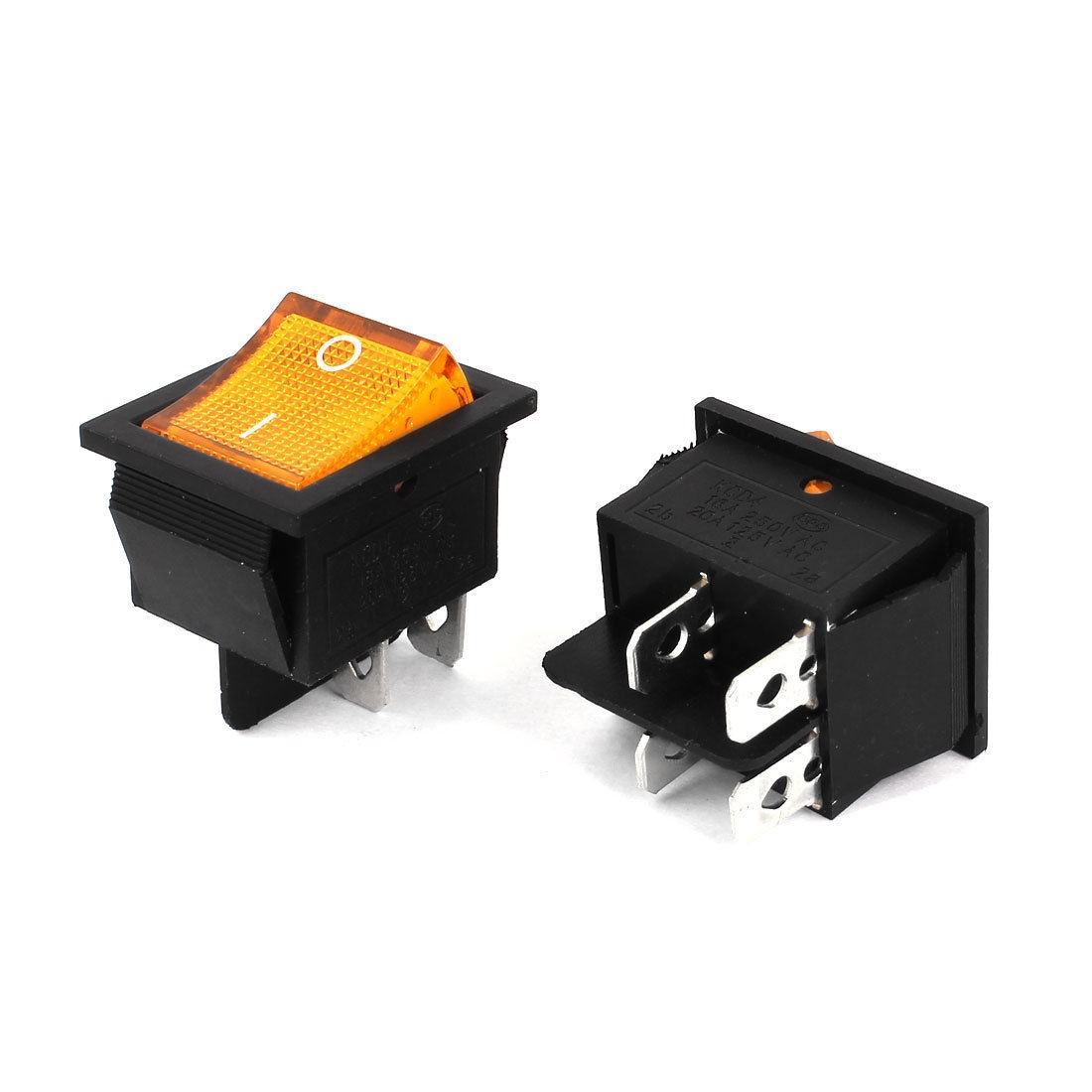 AC 250V 125V 16A 20A 4 Pins on Off KCD4 Snap in Button Boat Rocker Switch 2 Pcs