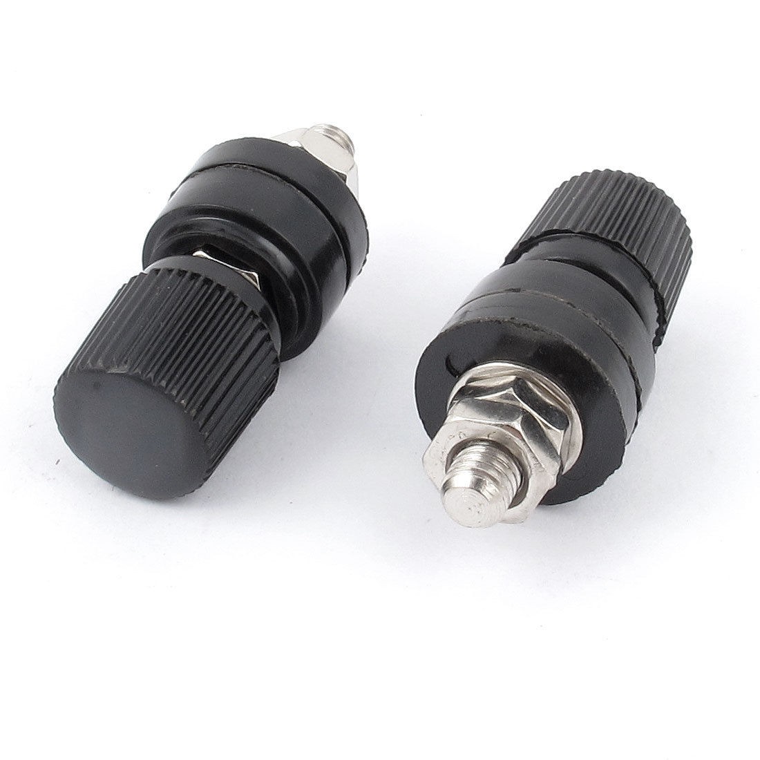 2pcs Black Plastic Shell 6mm Male Threaded Diameter Binding Post