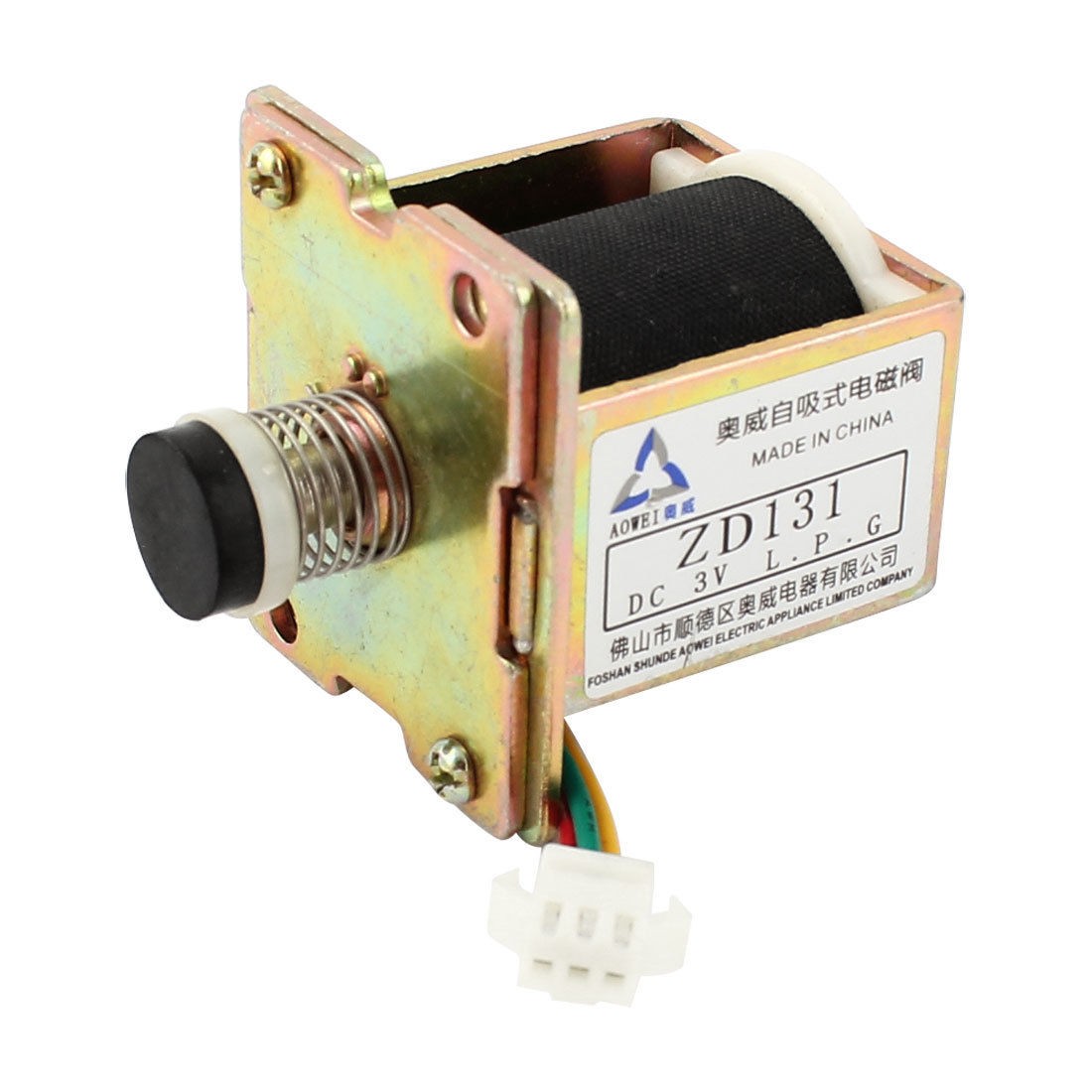Water Heater DC 3V 3 Pin Self Suction Linear Action Solenoid Electromagnet Valve