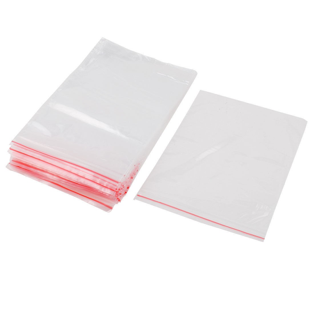 100 Pcs 6" x 8" Clear 2mil Poly Plastic Reclosable Zip Lock Zipper Bag