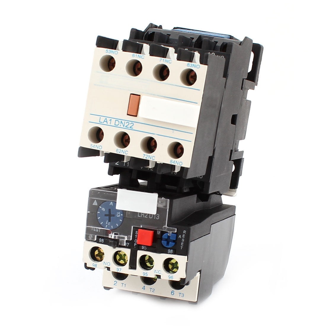 Black Plastic Shell 35mm DIN Rail Mounting No AC Combination Contactor