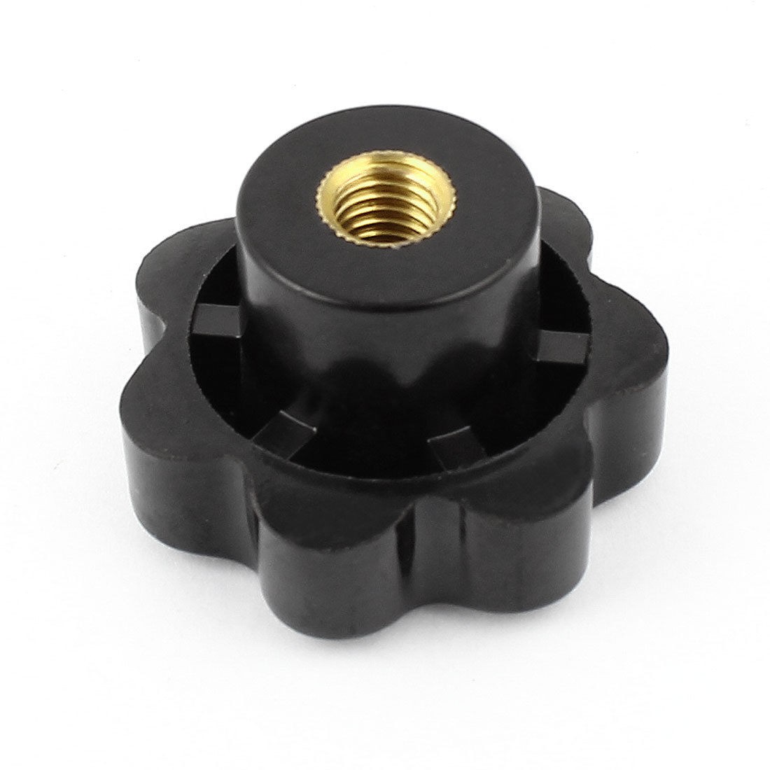 50mm Dia M10 Thread Screw On Type Black Plastic Star Head Clamping Knob Grip