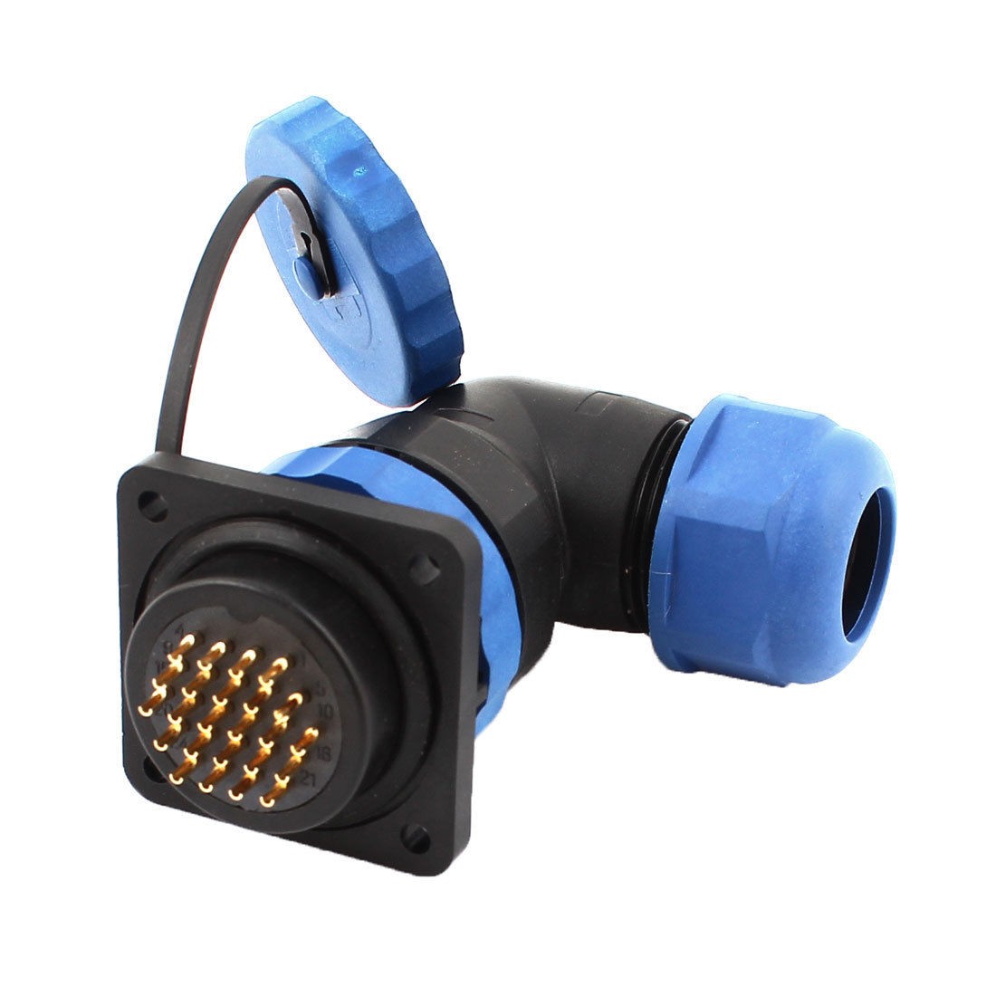 SD28 24 Pin Square Elbow Waterproof Aviation Connector Plug Socket IP68