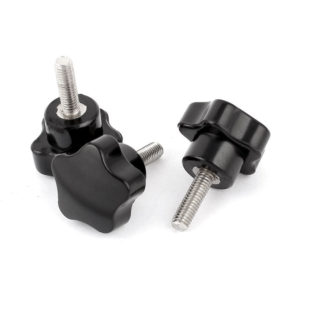 3pcs M6 x 20 x 30mm Black Star Head Clamping Knobs 42mm Long for Lathe