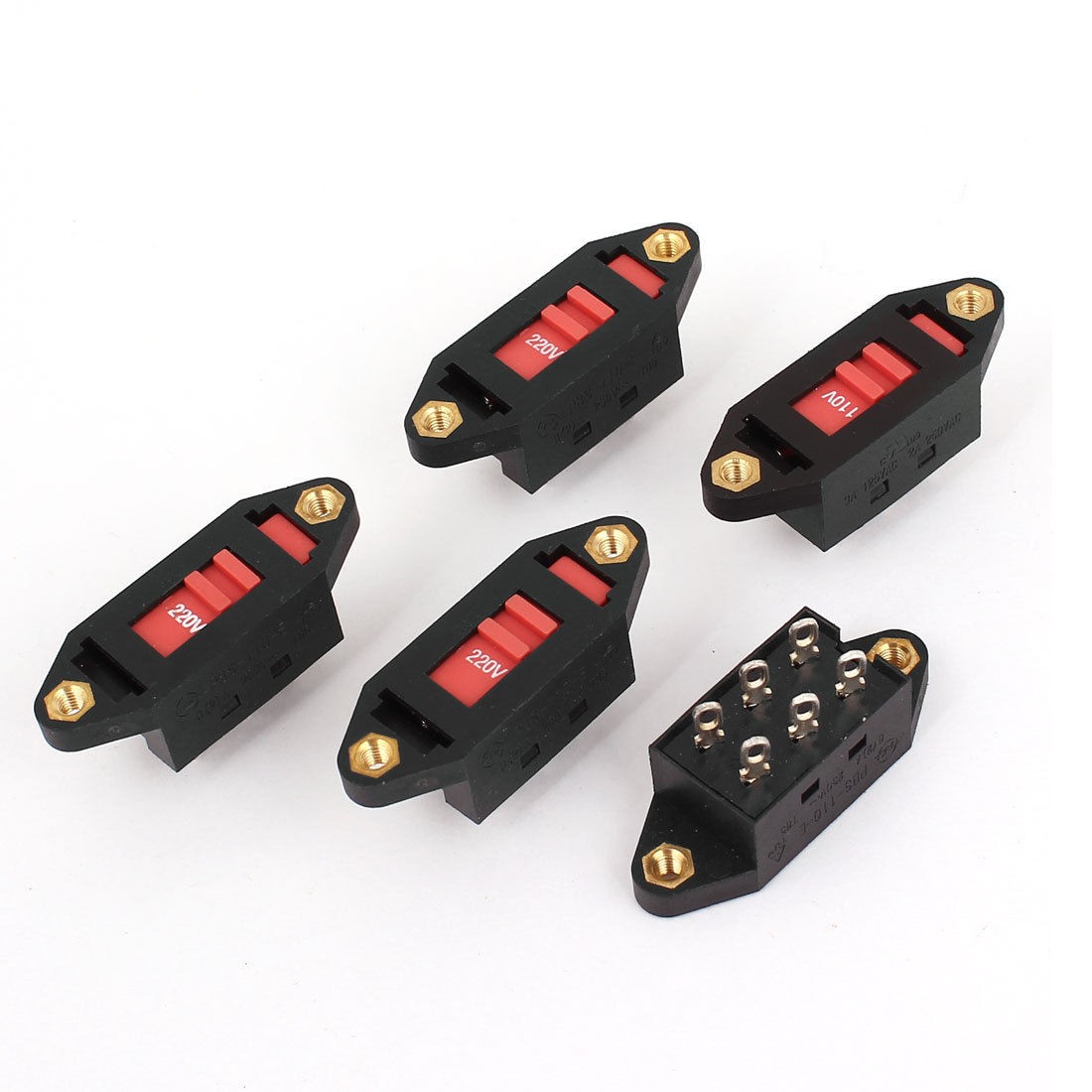 PBS 110 E AC 125V 3A 250V 2A Sliding Control 6 Pin Solder Changeover Switch 5pcs