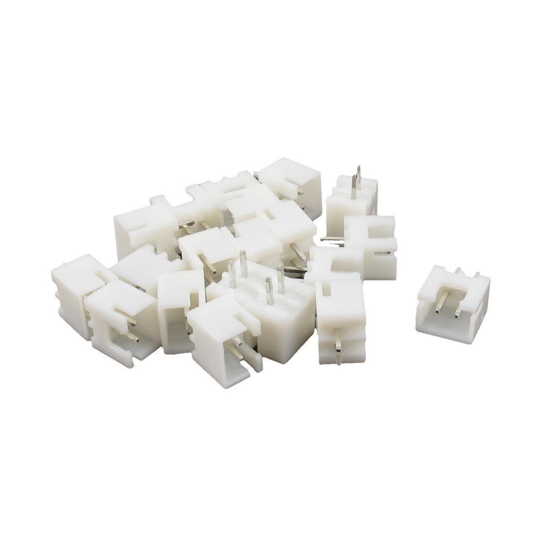 20pcs Single Row 2 Pin 2 54mm Pitch PCB Header Connector Socket White