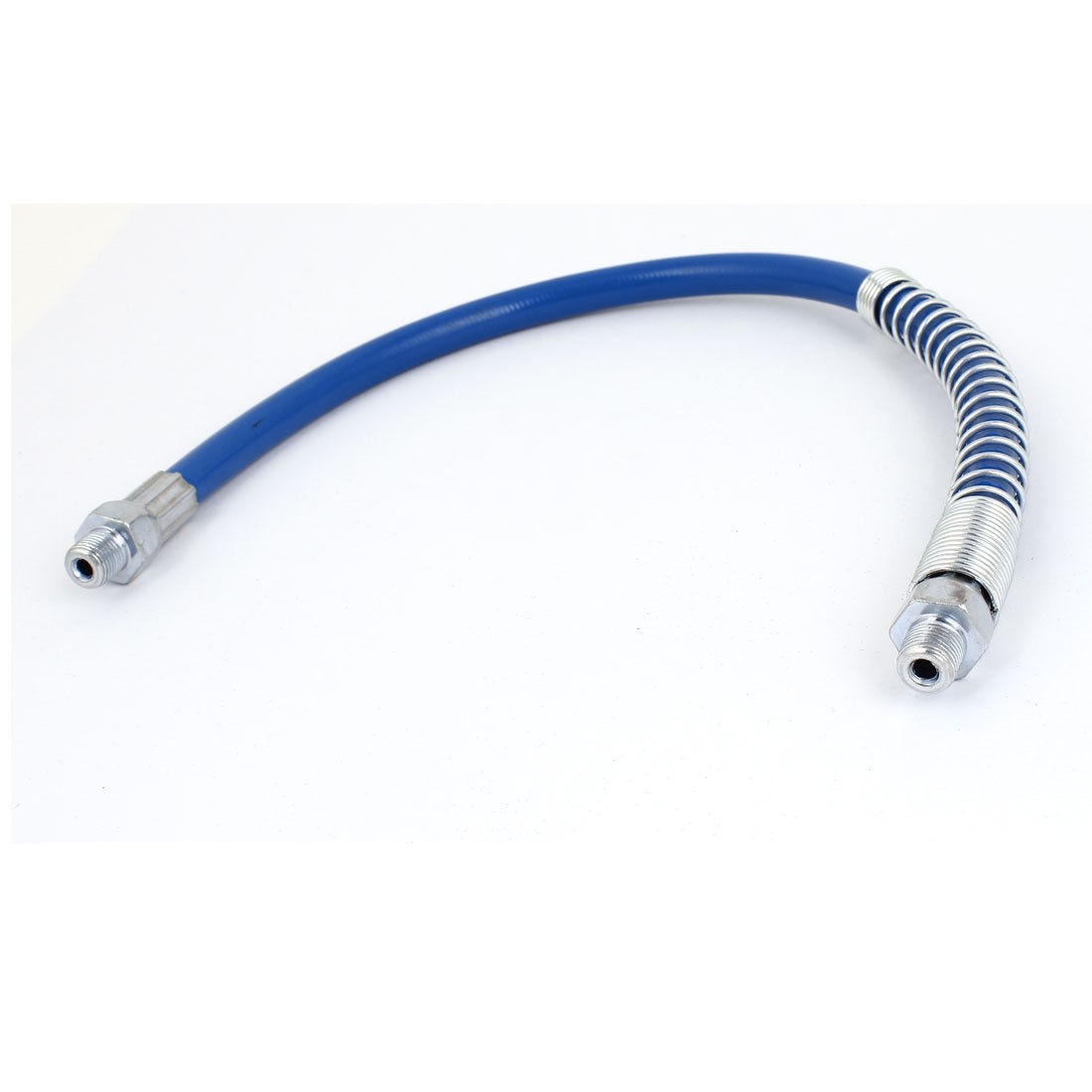 15" Length 1 8"BSP Male Thread Flexible Hand Operated Whip Grease Gun Hose Blue
