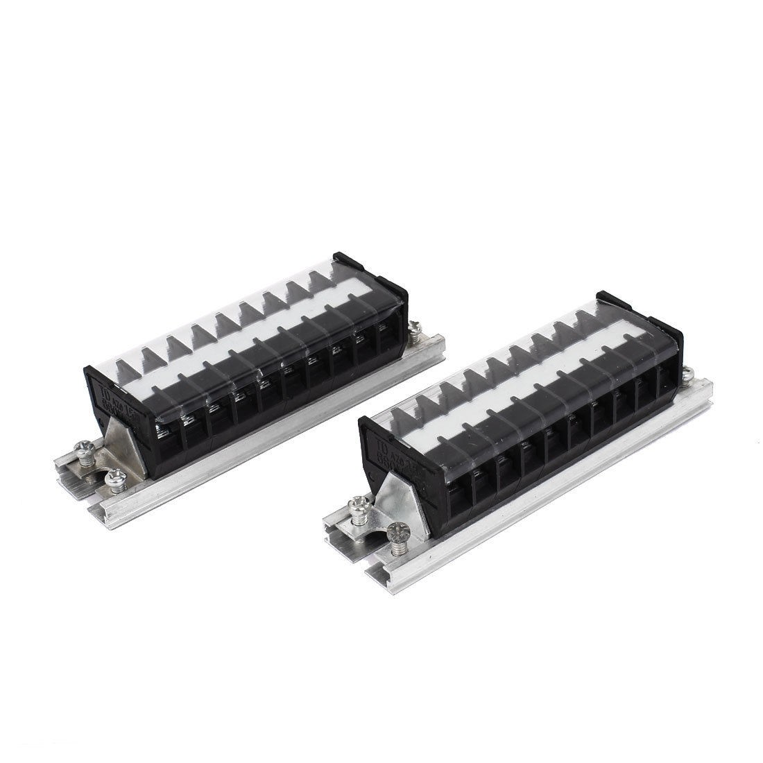 2pcs TD 1510 660V 15A Dual 10P Rail Mounted Electric Terminal Barrier Connector
