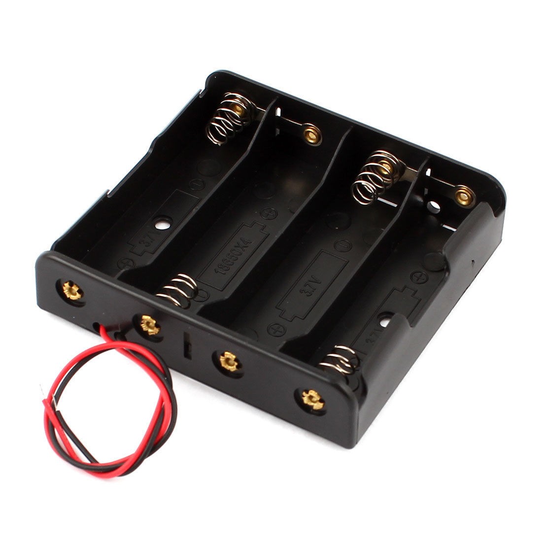 6 3" Wire Lead 4 x 3 7V 18650 Clip Battery Holder Storage Box Case
