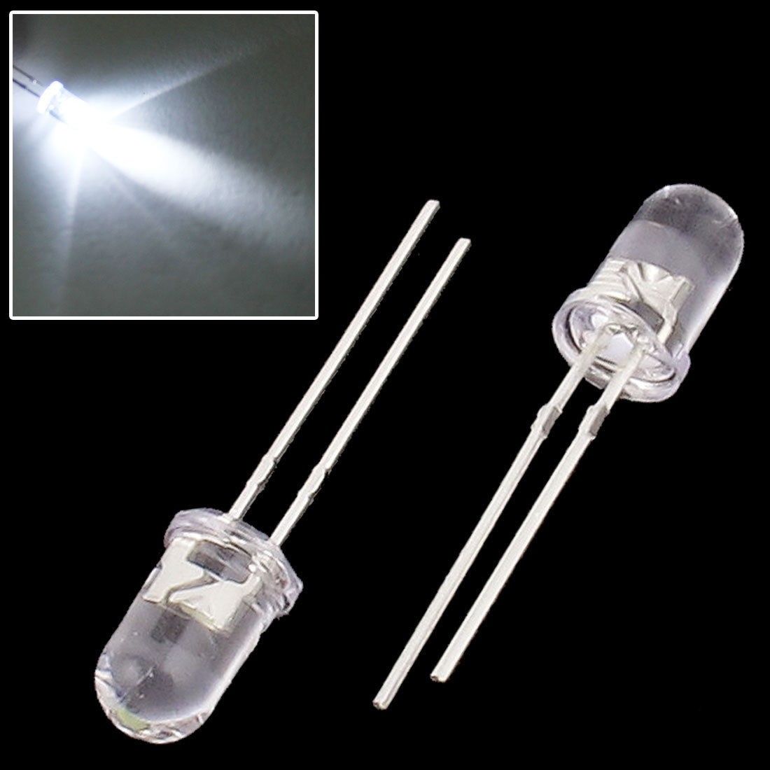 200pcs 5mm White Ultra Bright LED Light Lamp Emitting Diodes 15000mcd