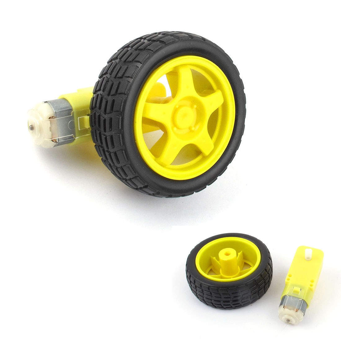 Plastic Tire Wheel w DC3 6V Gear Motor for Arduino DIY Smart Car Robot