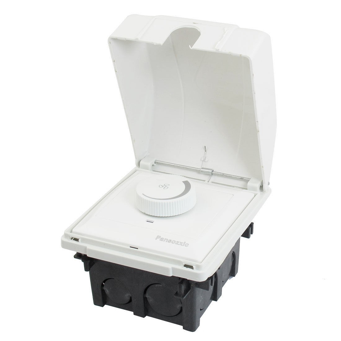 AC 220V White Knob Cover Flush Mount Base Wall Panel Speed Control Switch