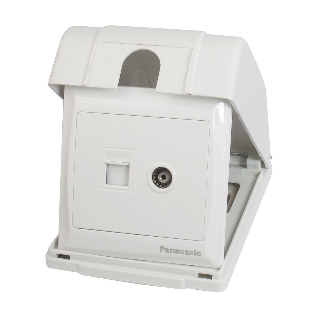 RJ11 TV Telephone Television Network Wall Outlet Plate w Splash Proof Box