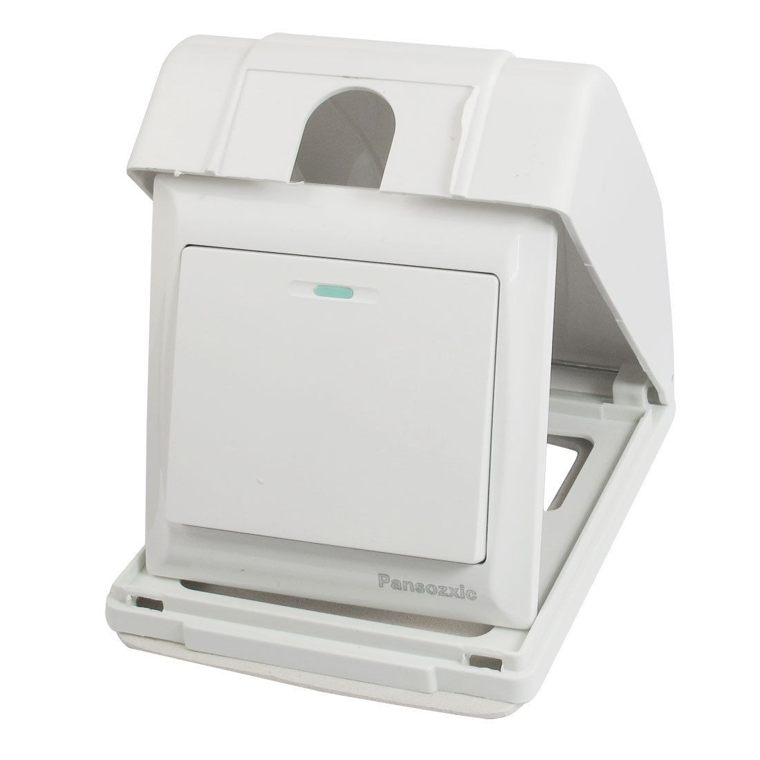 AC 250V 10A 1 Gang White Shell Wall Panel Switch w Splash Proof Box