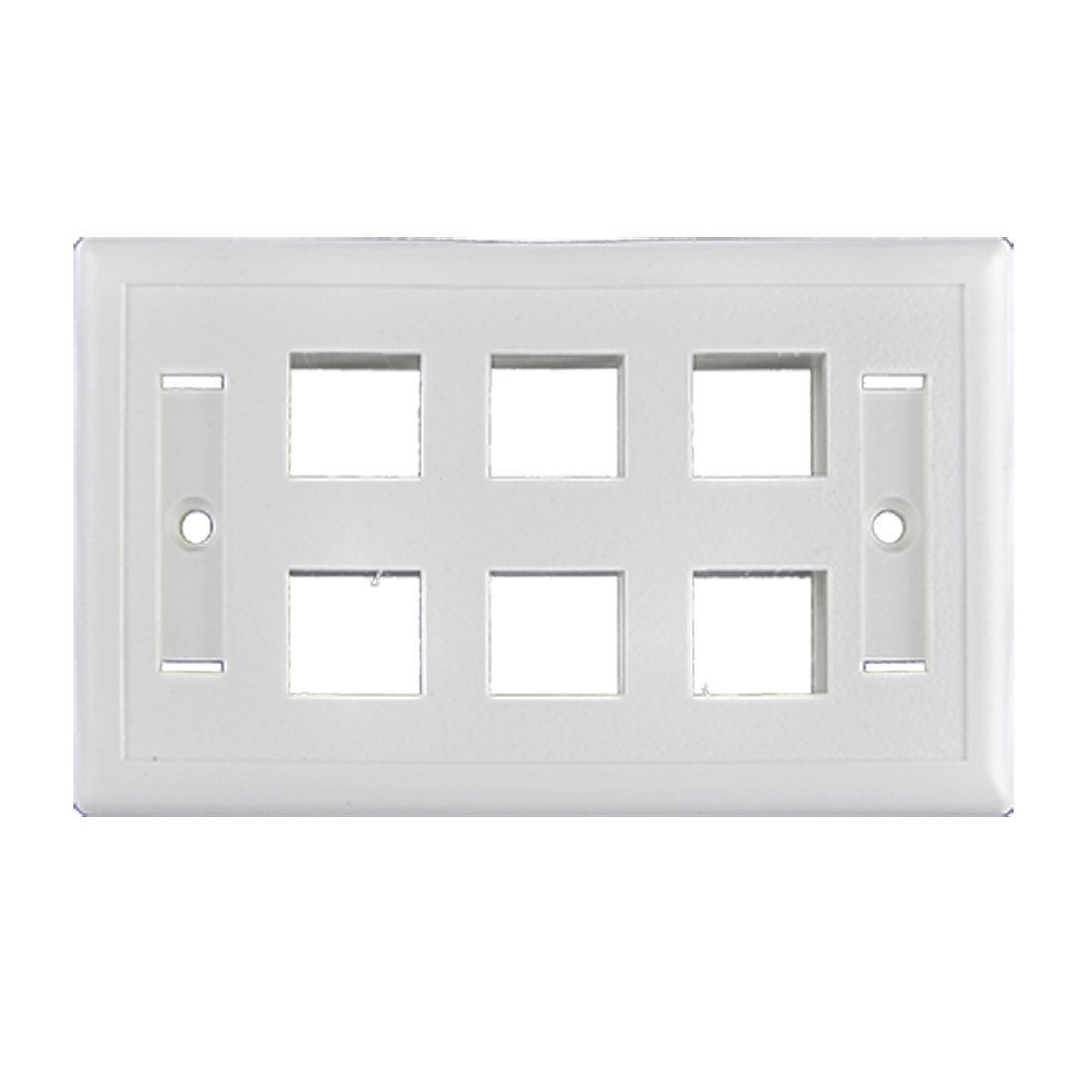 White Wall Mount 6 Gang Button Switch Plate Cover Panel