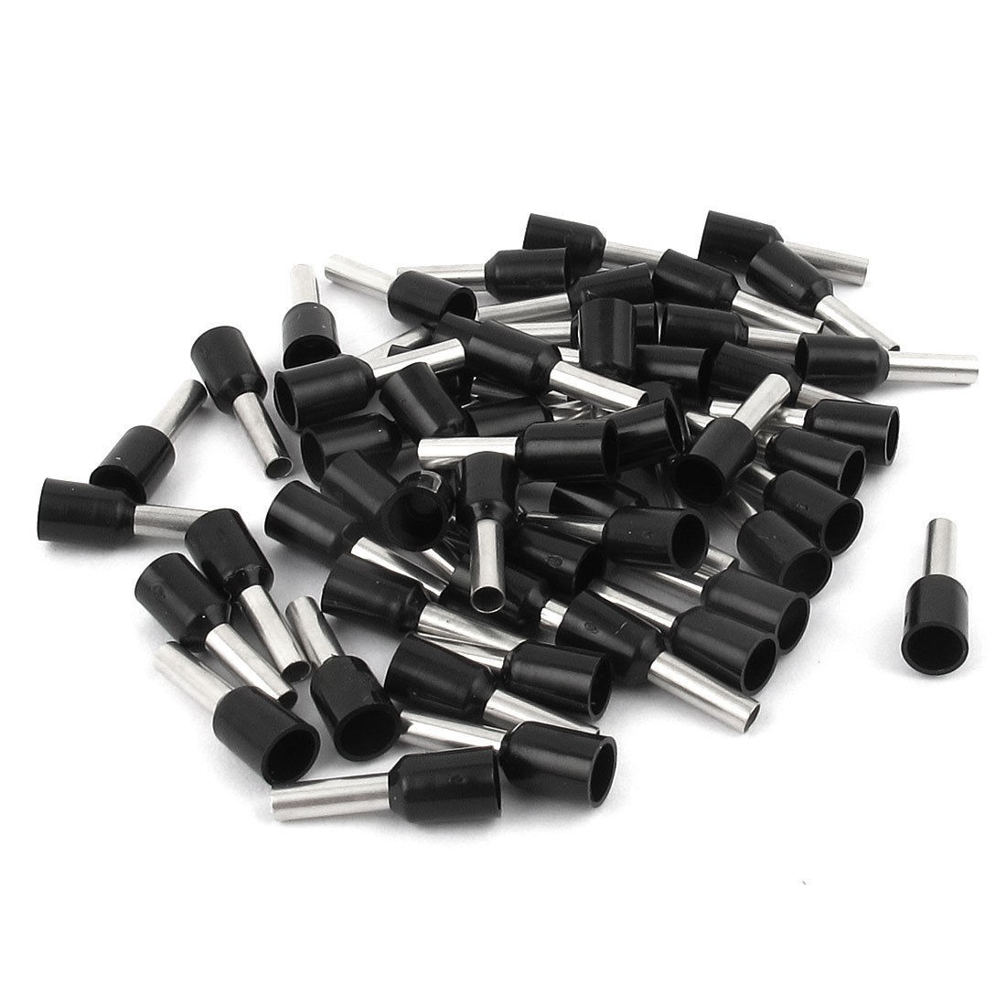 50 Pcs Wire Crimp Connector Terminal Insulated Ferrule Black E2508 14AWG 2 5MM2