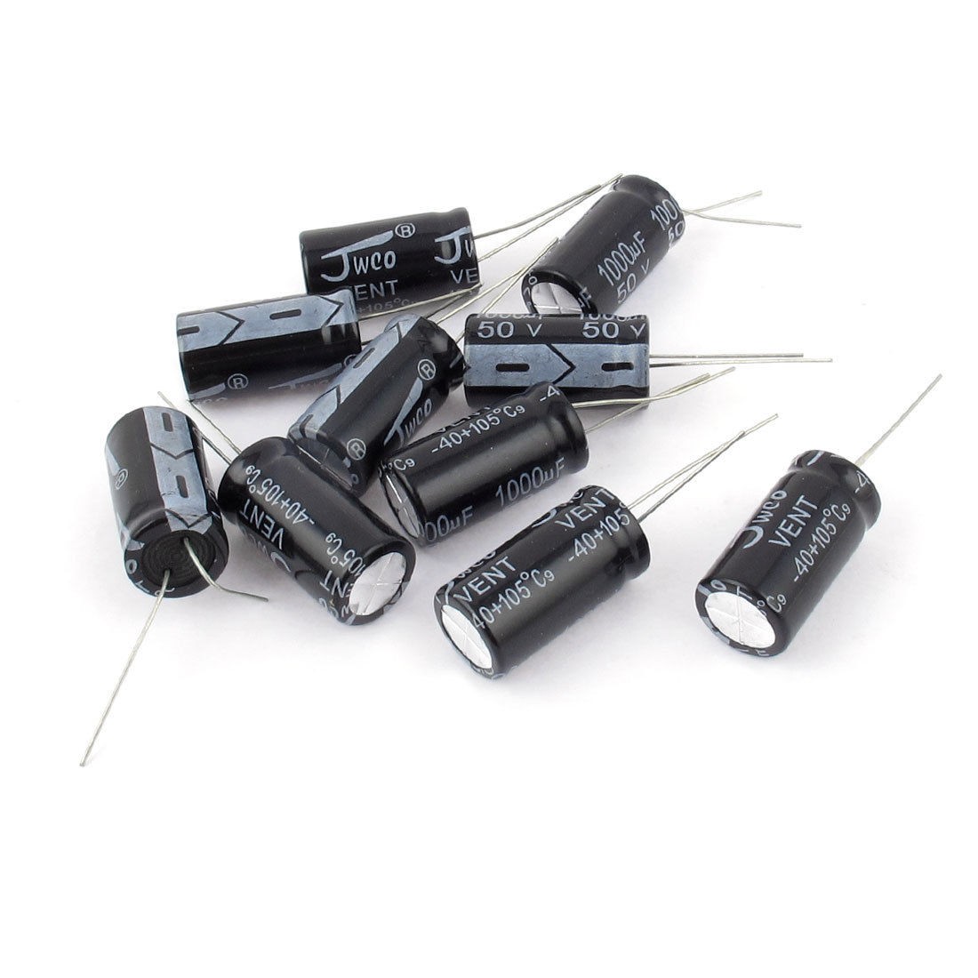 10 Pcs 50V 1000uF 105C Radial Lead Electrolytic Capacitor 13mm x 25mm