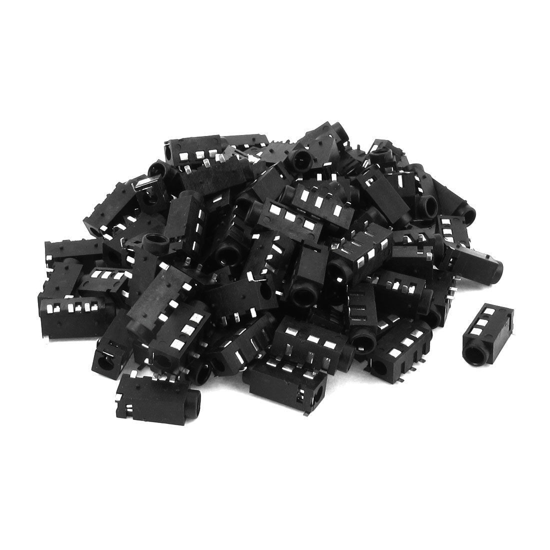 100Pcs SMT PCB Mount 4 Pole 3.5mm Female Stereo Audio Jack Connector PJ320D
