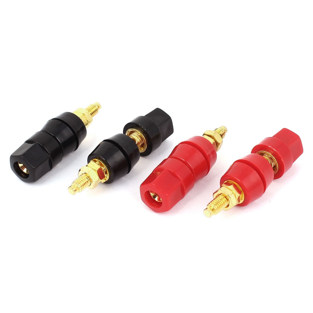 2 Pairs Black Red Amplifier Terminal 4mm Cable Dia Banana Plug Jack Binding Post
