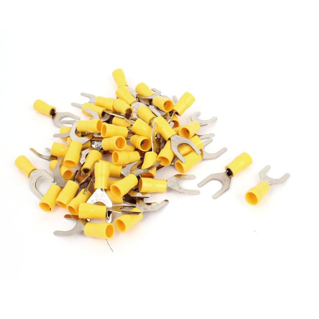 48 Pcs 12 10 AWG SVS5 5 8 Stud Yellow Insulated Fork Spade Terminal Connector