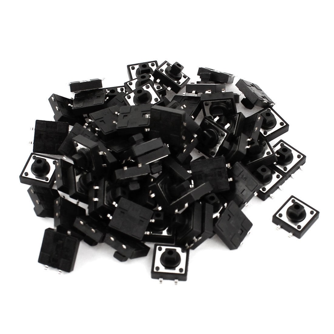 60 Pcs SMD 4pin Momentary Push Button Tactile Tact Switches 12x12x7 3mm