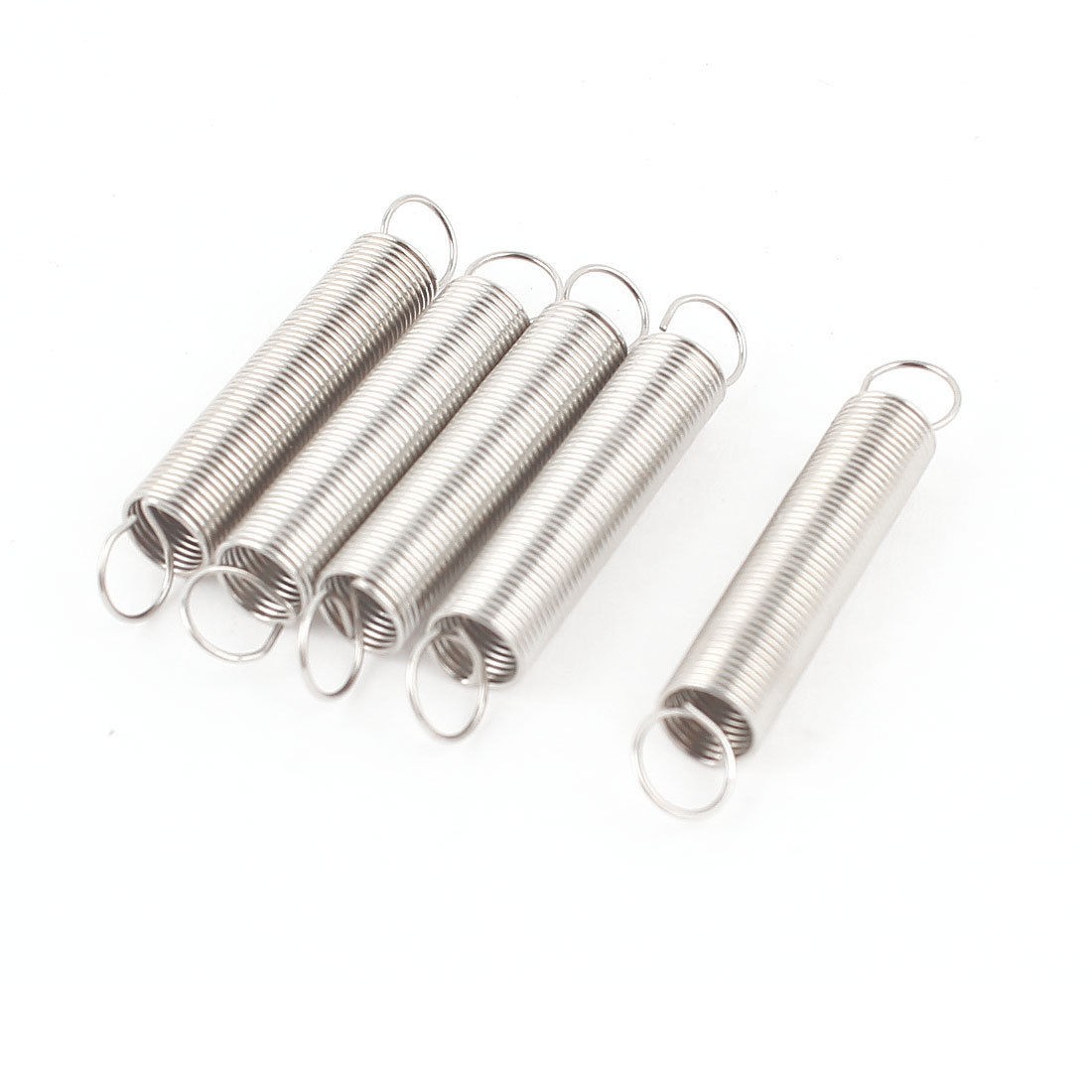 5Pcs 0.02" Wire Dia 0.24" OD 1" Long Tension Coil Extension Spring Hook