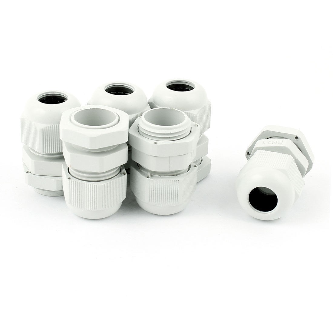 6 Pcs White PG11 Strain Relief Cord Grip Cable Glands for 5-10mm Dia Cable