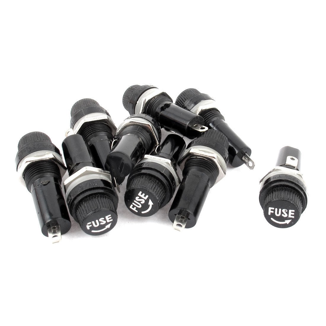 9pcs AC125V 15A AC 250V 10A Panel Mount Fuse Holder for 6mm x 30mm Fuses
