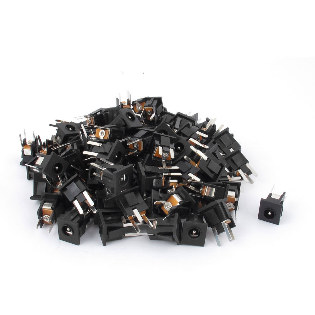 100 Pcs PCB Mount 5 5mmx2 1mm 3 Pin Dim DC Power Jack Socket Connector DC 068