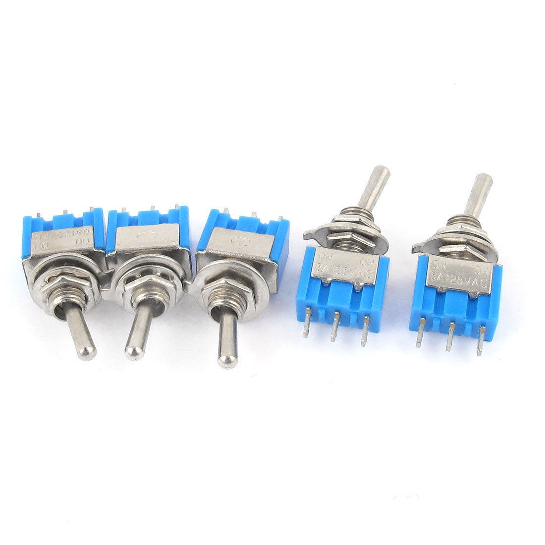 5pcs Mts 102 3 Pin SPDT on on 6A 125VAC Mini Toggle Switches New