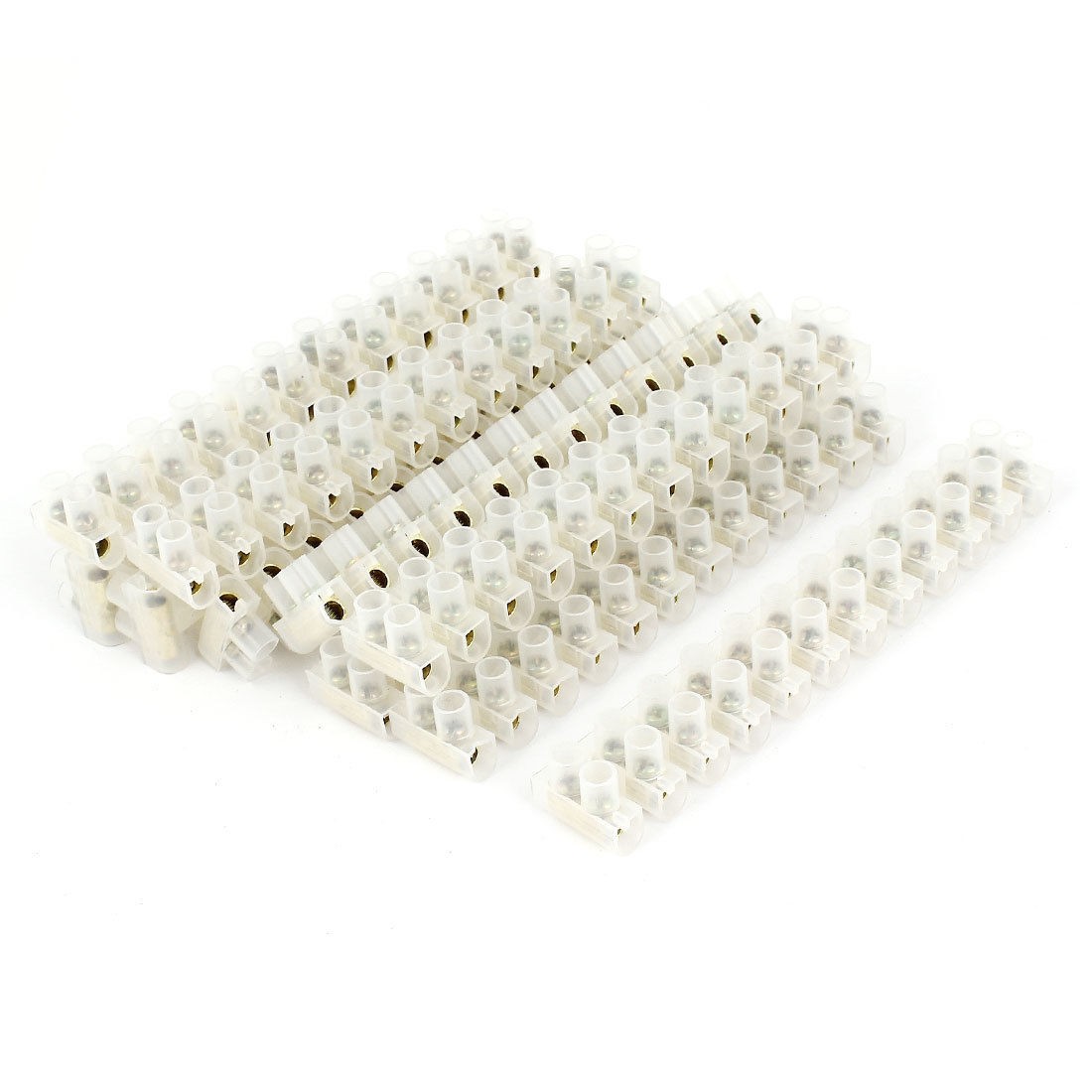 400V 20A Pluggable Clear Plastic 12 Position Dual Row Screw Terminal Block 10pcs