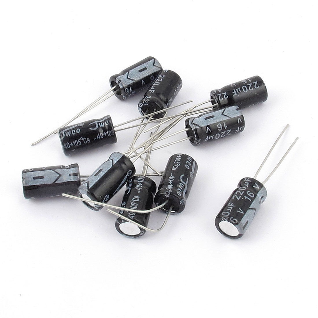 10 Pcs 16V 220uF 105C Radial Lead Electrolytic Capacitor 6mm x 12mm