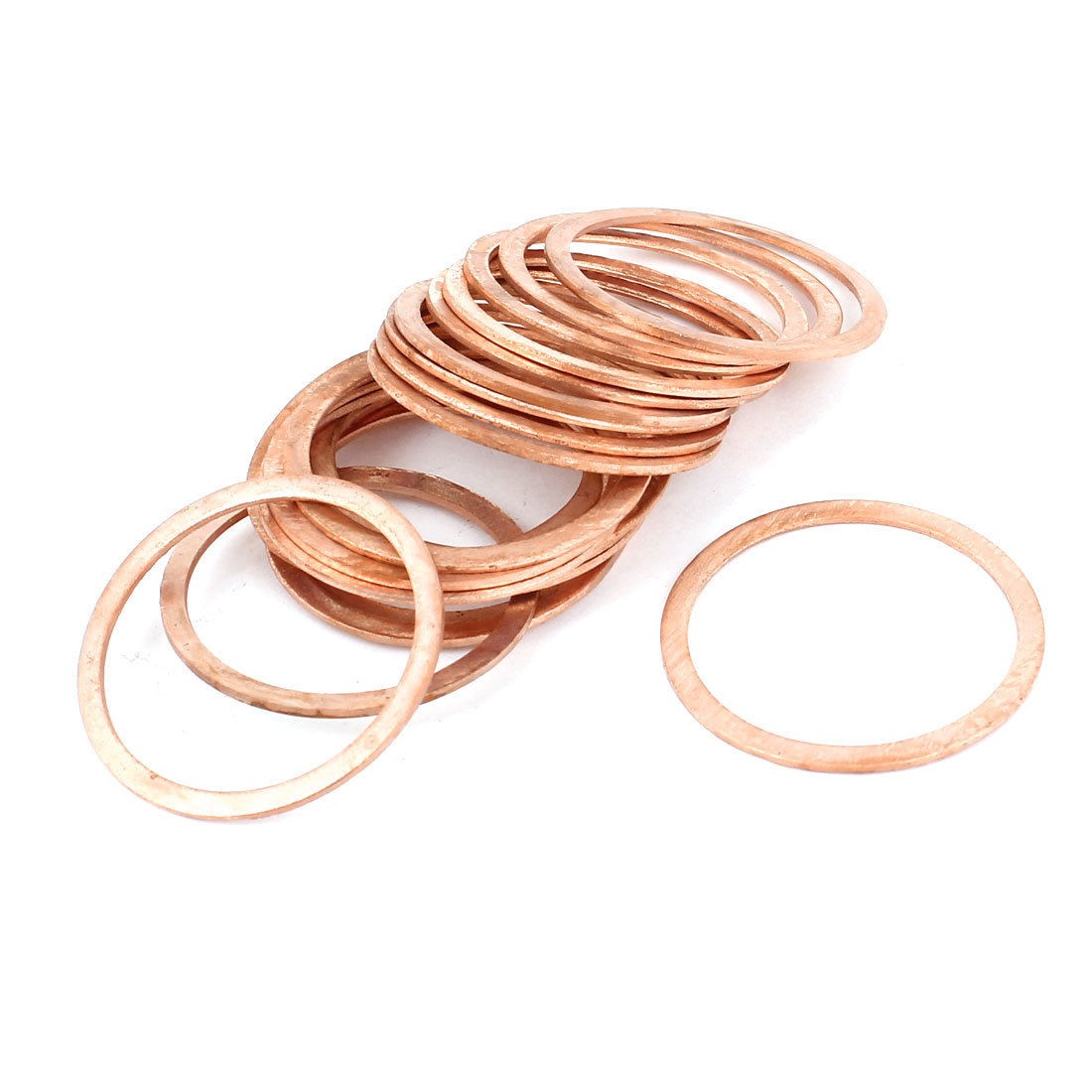 27mm x 32mm x 1mm Metric Ring Shape Copper Flat Washer 20 Pcs