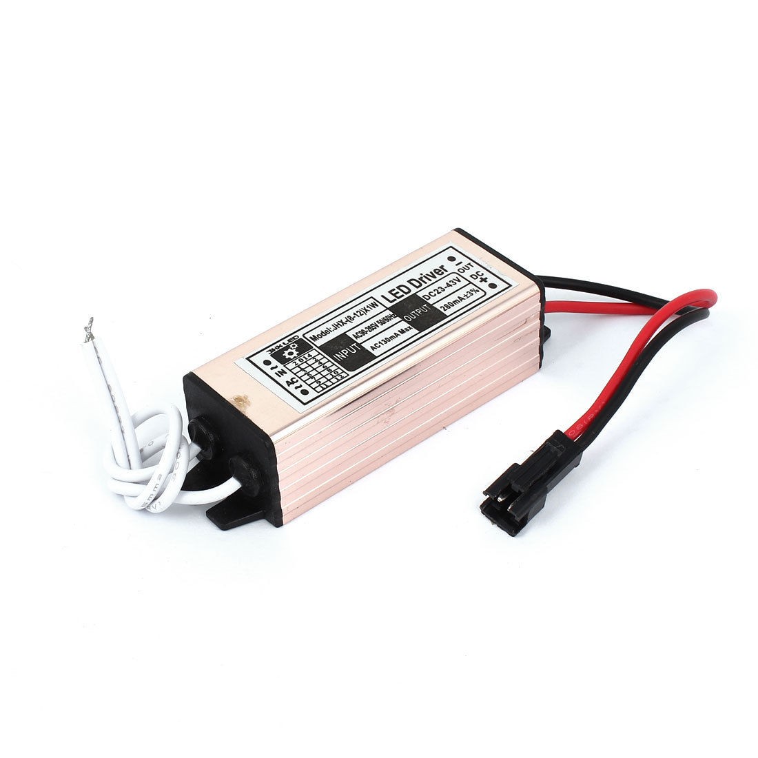 AC 90V 265V to DC 23V 43V LED Power Supply Driver Waterproof Transformer 8 12X1W