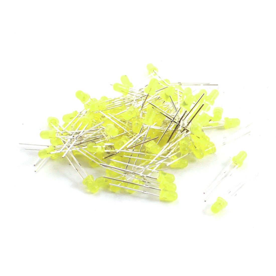 100pcs PCB Board 3 4V 20mA 3mm Dia Head Yellow LED Lamp Bulb Emitting Diode