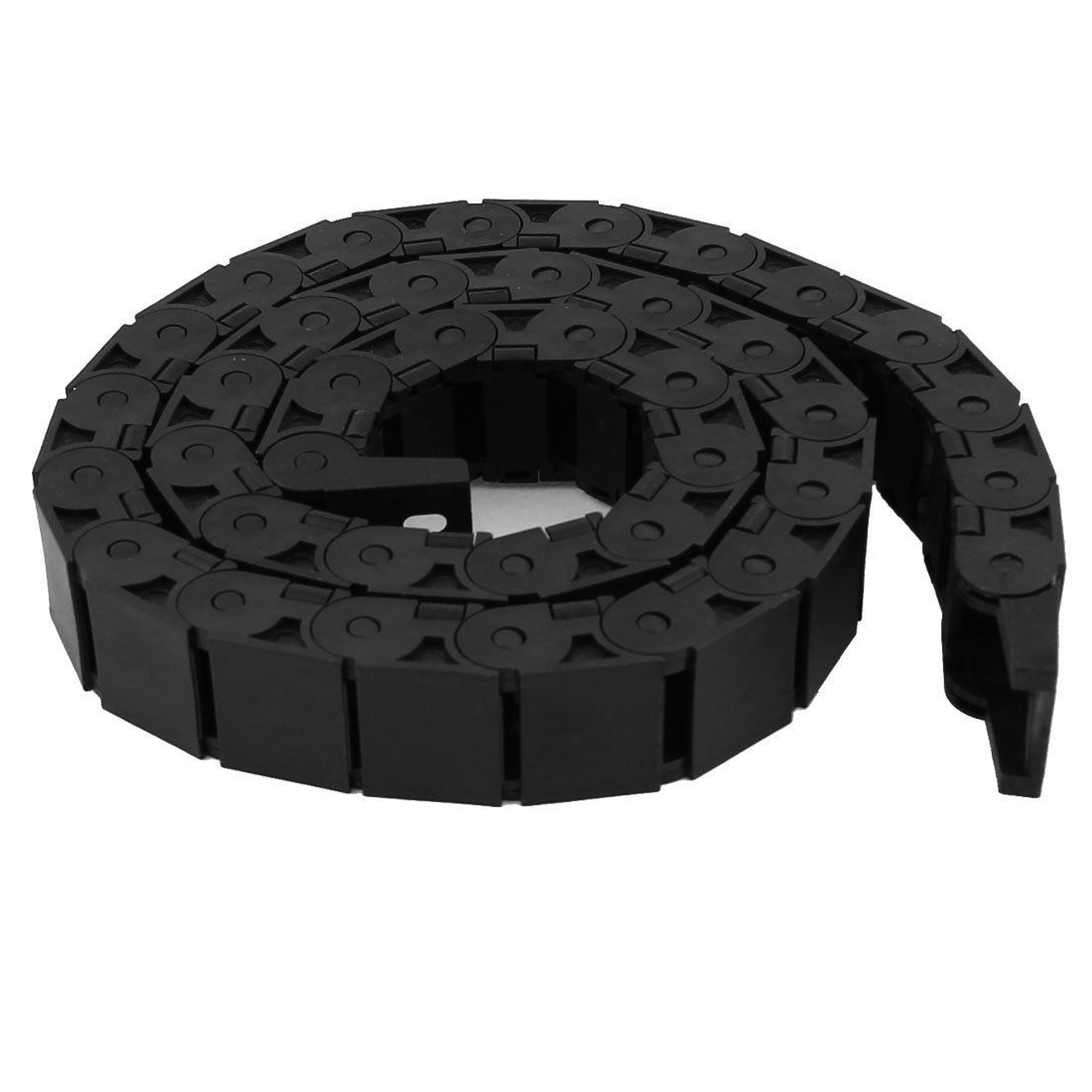 Deep Brown Plastic 15mm x 20mm Flexible Semi Closed Cable Drag Chain 1M Long