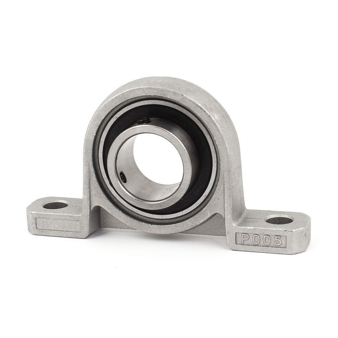 P005 25mm Mounted Self Align Pillow Block Bearing Solid Base Iron Housing Gray