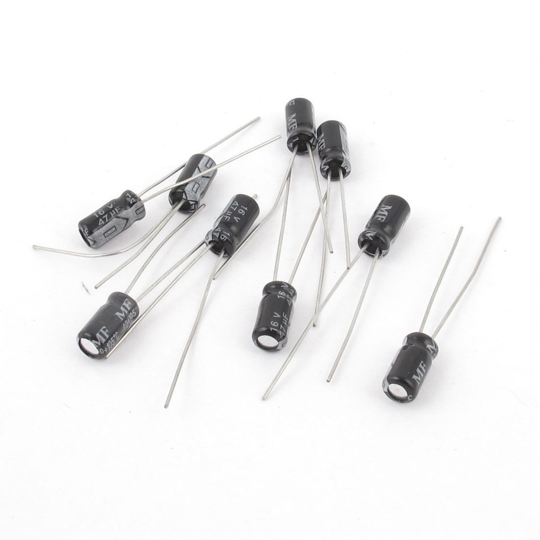 9 Pcs 16V 47uF 105C Radial Lead Electrolytic Capacitor 4mm x 8mm