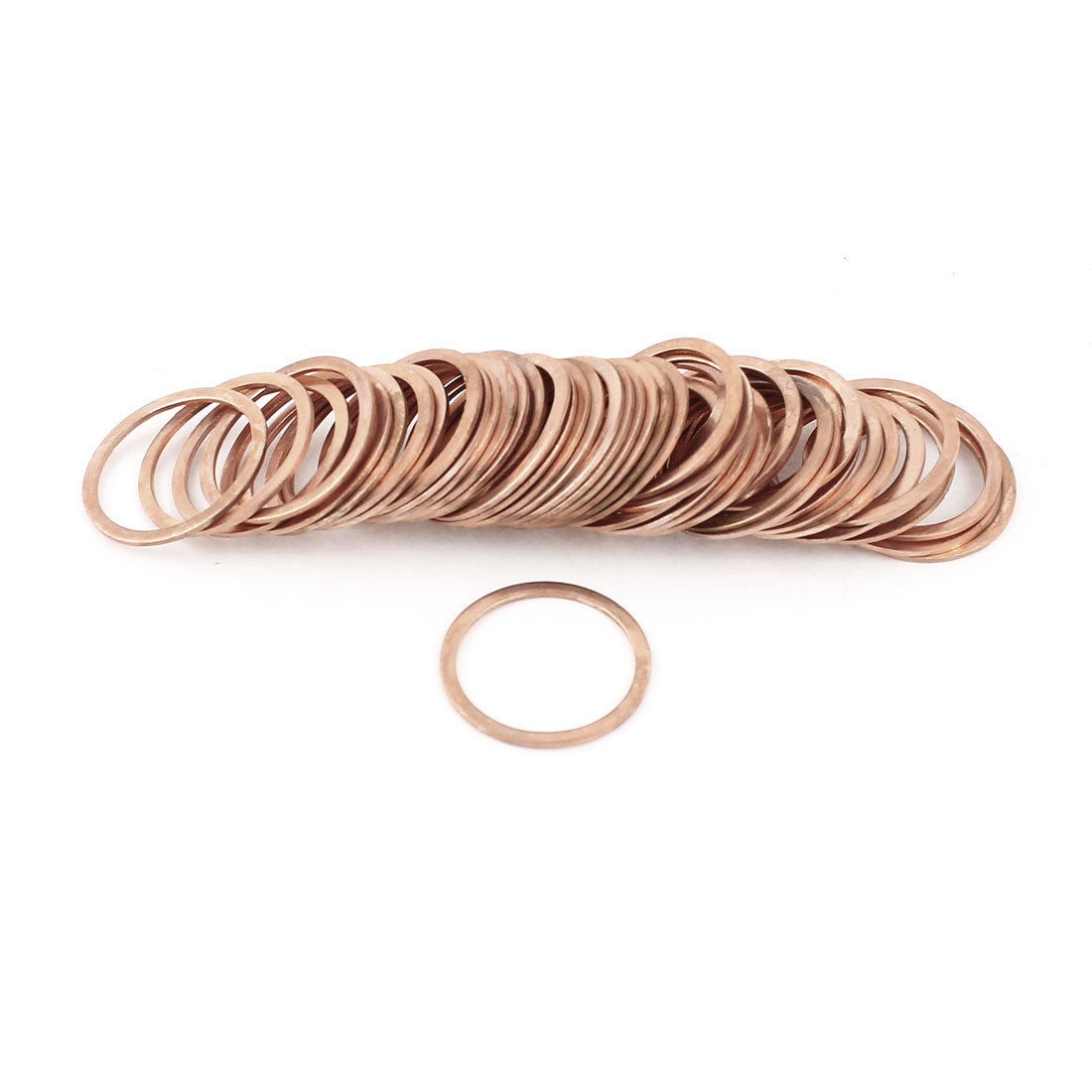 50pcs 21mm Inner Diameter Flat Copper Washer Seal Ring Spacer