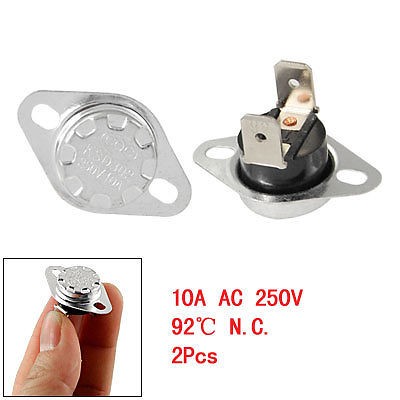 2pcs 92 Celsius Normal Close Temperature Control Switch