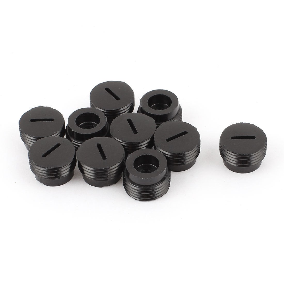 10 Pcs Black Plastic 13mm Male Threaded Carbon Brush Holder Caps Covers