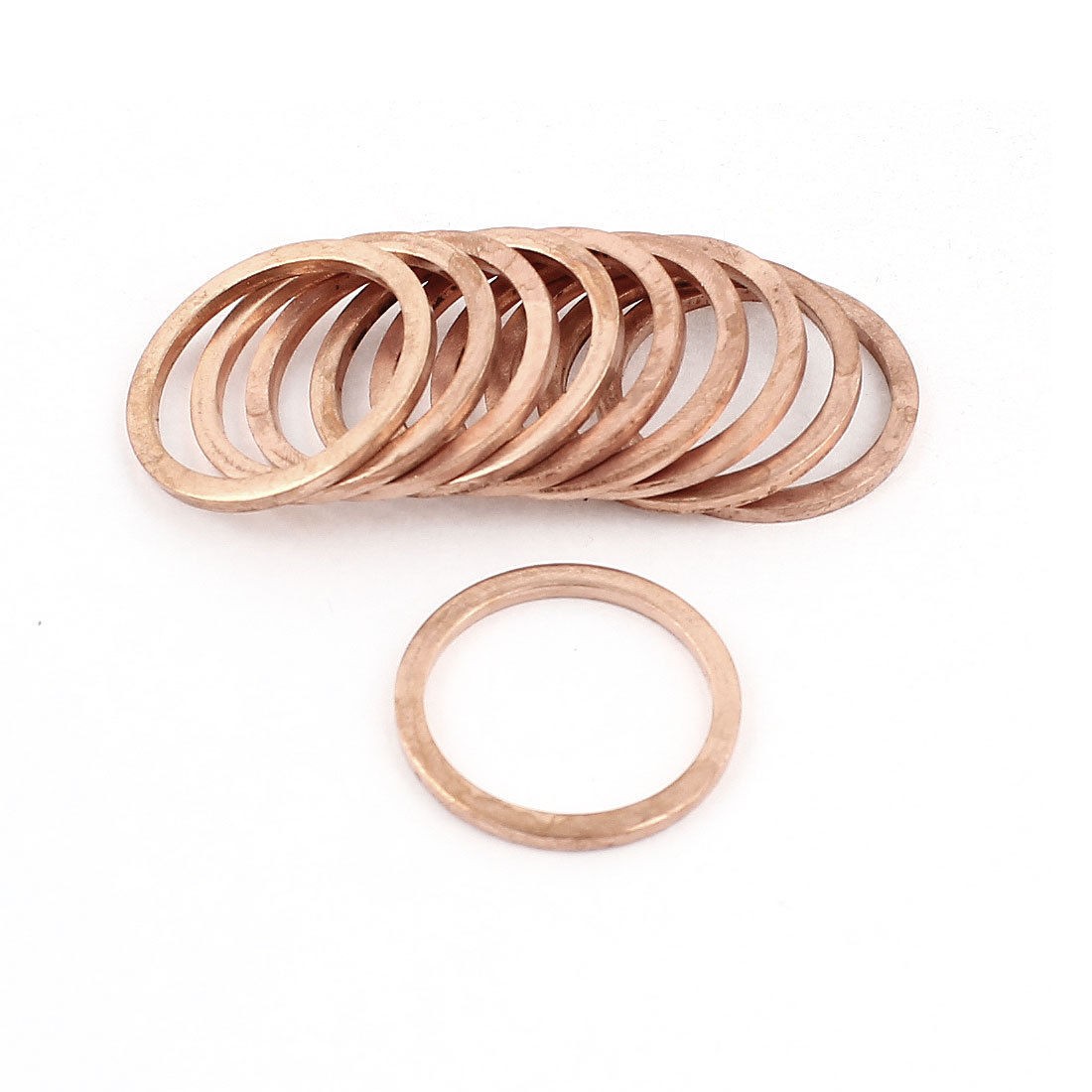 10 Pcs 22mmx27mmx2mm Flat Copper Crush Washer Ring Gasket Fitting