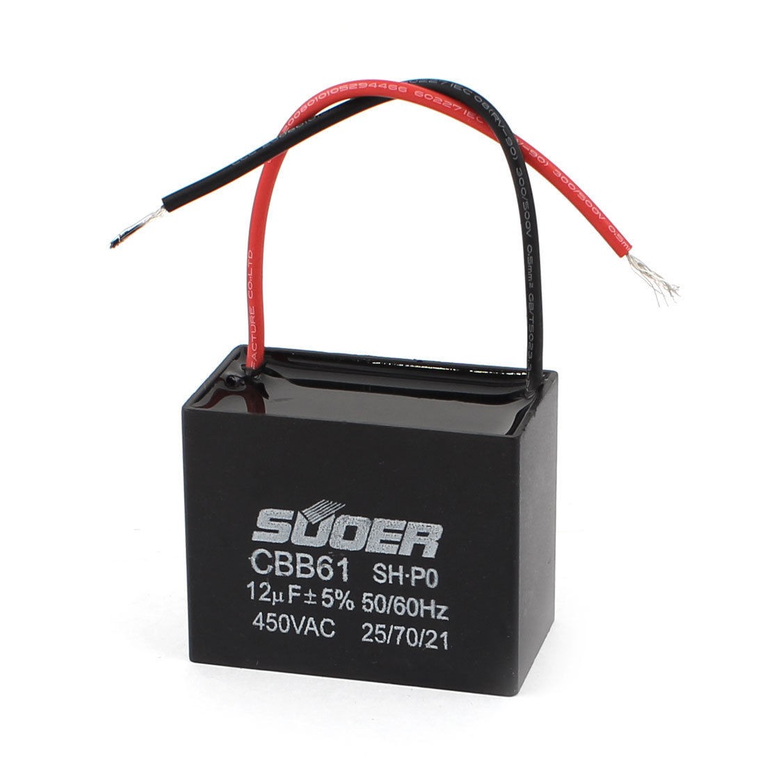 CBB61 AC450V 12uF Polypropylene Film Ceiling Fan Motor Running Capacitor