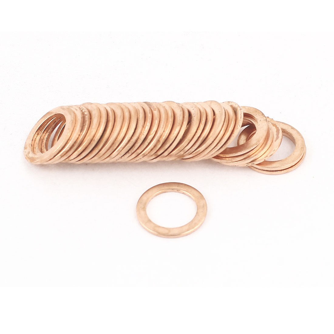30 Pcs 10x14x1mm Copper Flat Washer Gasket Spacer Seal Fitting Tighten Fastener