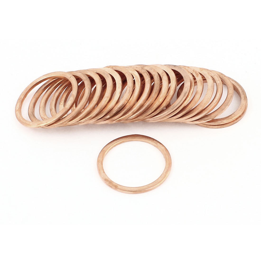 20 Pcs 28mm Inner Diameter 2mm Thickness Flat Copper Washer Seal Ring