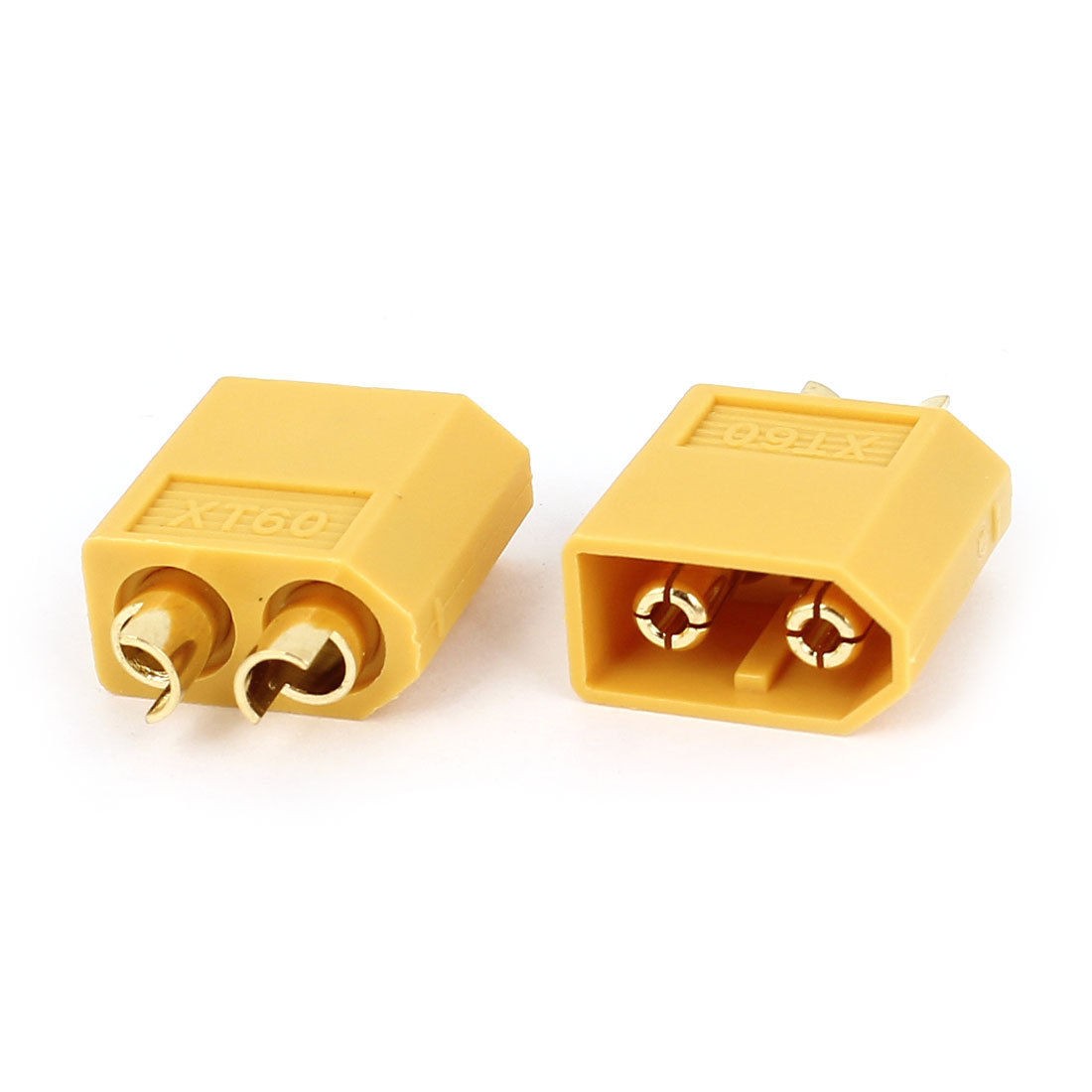 2 Pcs Spare Parts Male XT60 Plug Connector Yellow for RC Battery