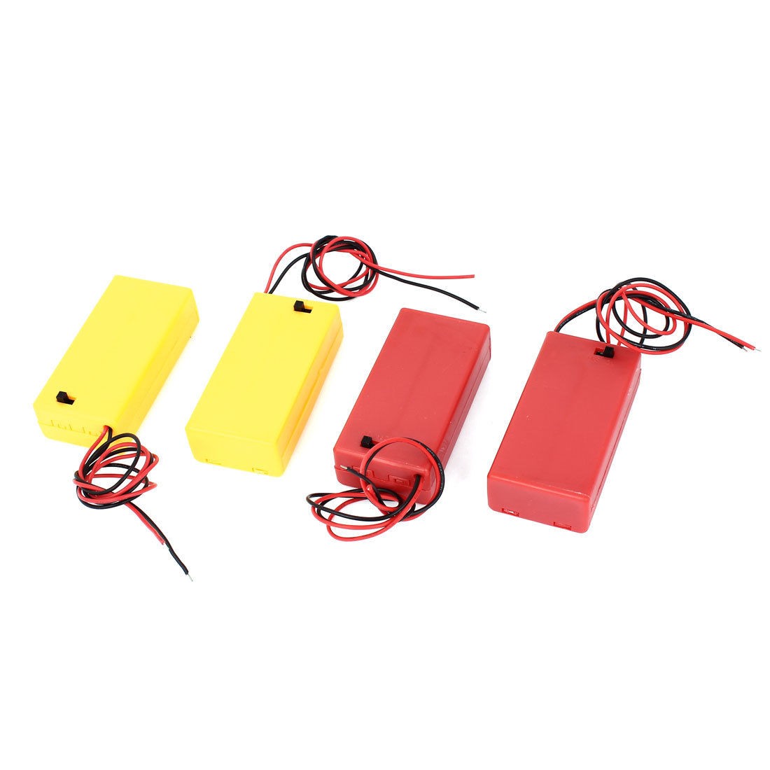 4 Pcs Dual Wires on Off Button Battery Covered Holder Box Case for 9V Batteries