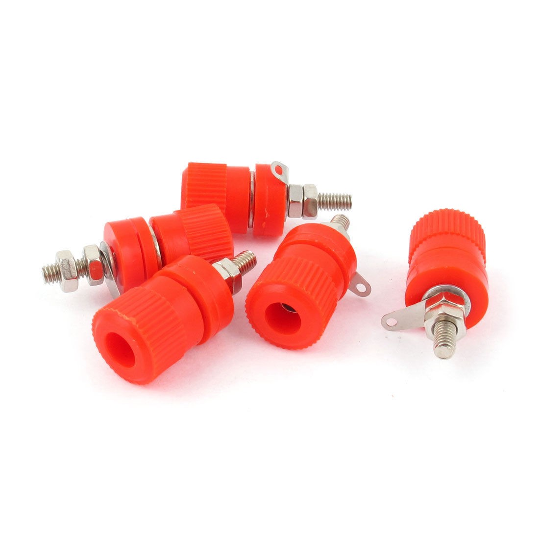 5 Pcs Red Speaker Amplifier 4mm Banana Plug Socket Binding Post Adapter