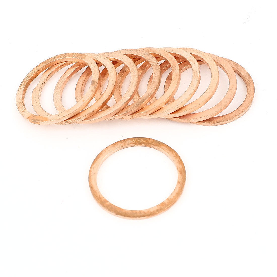 10pcs 27x33x2mm Copper Flat Washer Spacer Gaskets Seal Ring for Industry Fasten