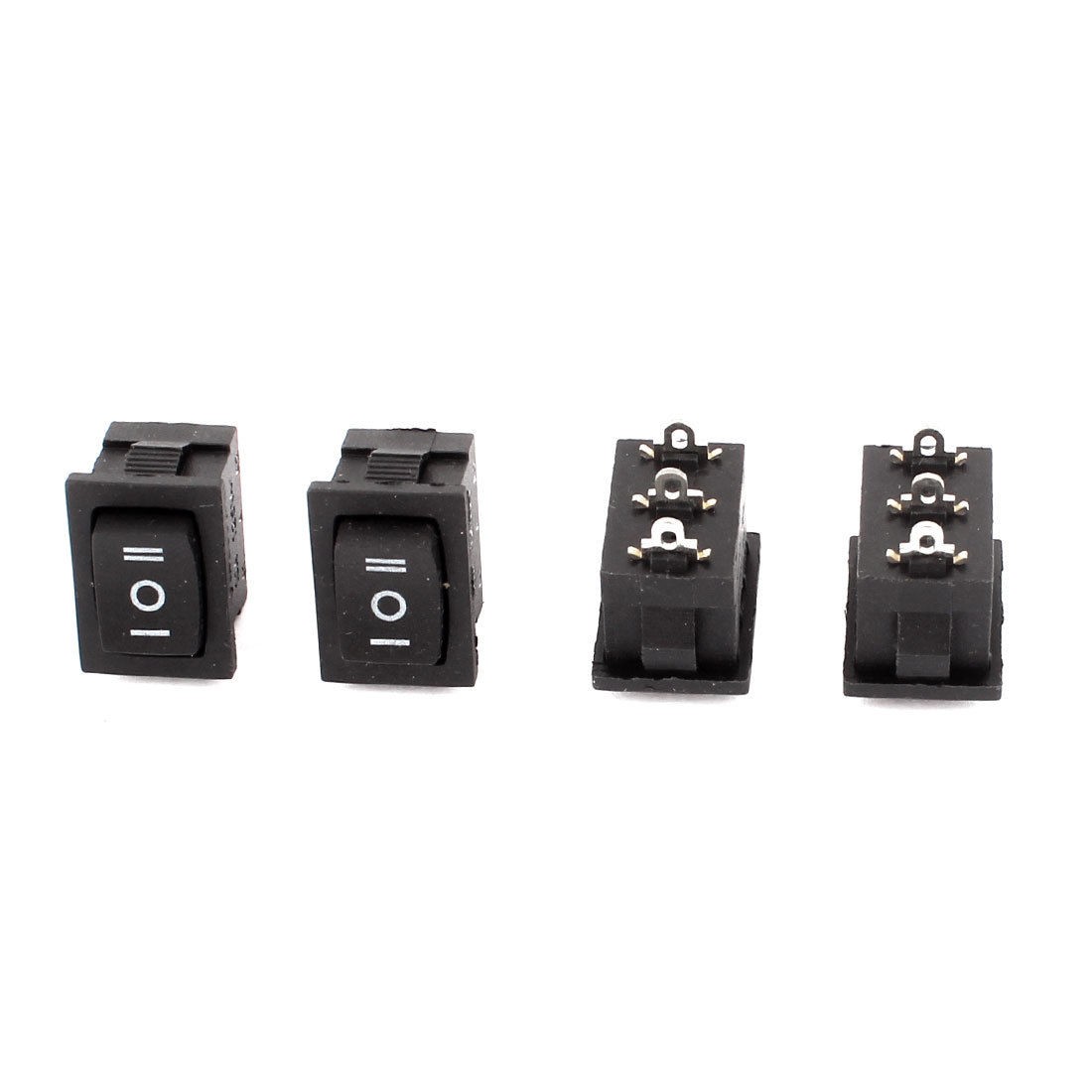 AC 250V 6A 125V 10A SPDT on Off on 3 Position 3pin Mini Rocker Switches 4pcs
